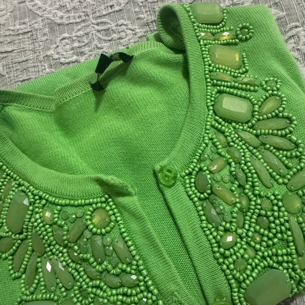 Talbots Green Embellished Cardigan
